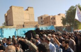 تشییع باشکوه پیکر حضرت آیت‌الله سید طیب موسوی و خاکسپاری در حرم علی بن مهزیار اهوازی