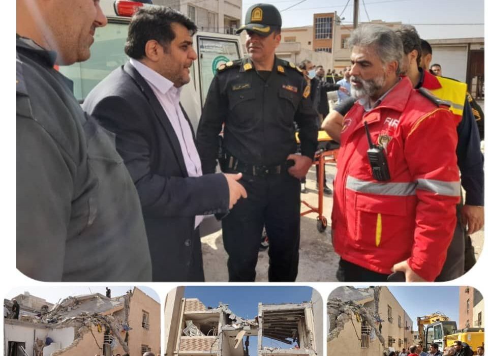 فرماندار اهواز در محل حادثه انفجار گاز شهری در کیانشهر حاضر شد